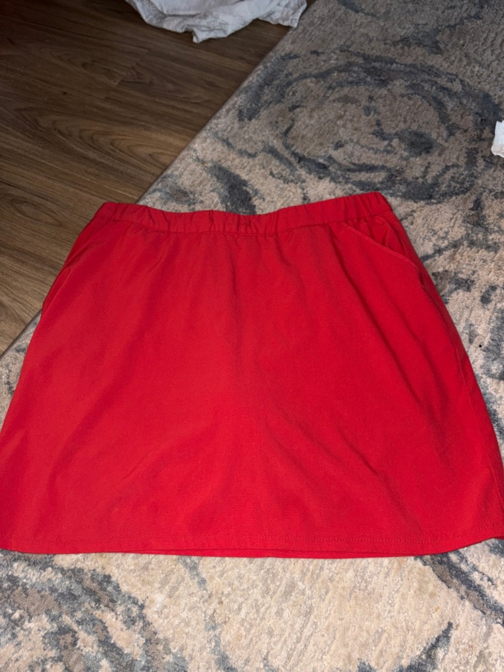 Red Women’s Elastic-Waist Mini Skirt - Classic Casual
